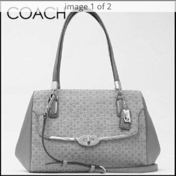 Coach Madison Needlepoint Op Art Shoulder/Crossbody Hand Bag - Picture 1 of 9